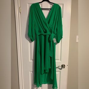 DKNY Plus Size Green Chiffon Dress New With Tags